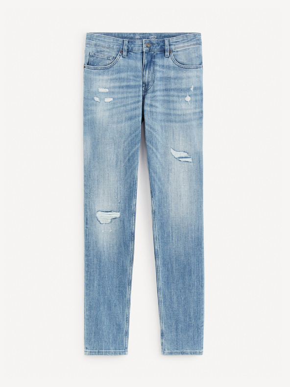 Celio Modré pánske slim fit džínsy Celio Gostroy