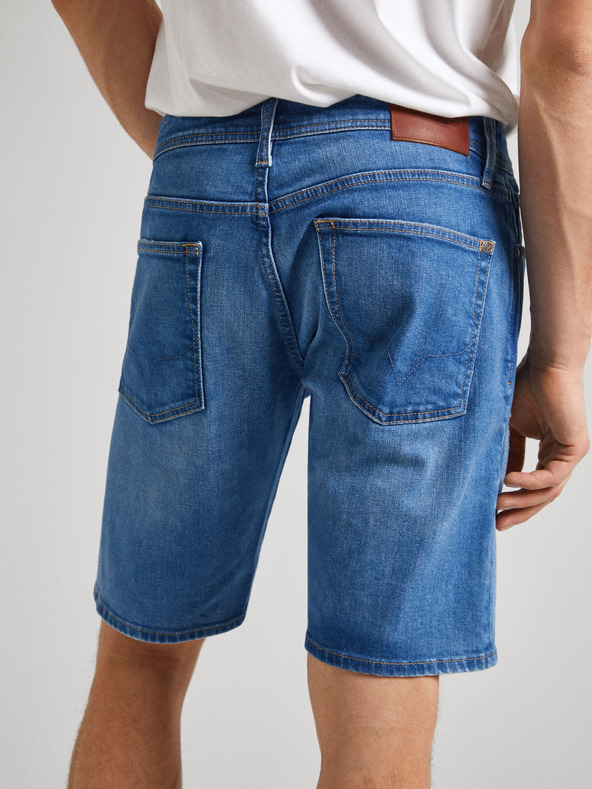 Pepe Jeans Modré pánske džínsové šortky Pepe Jeans
