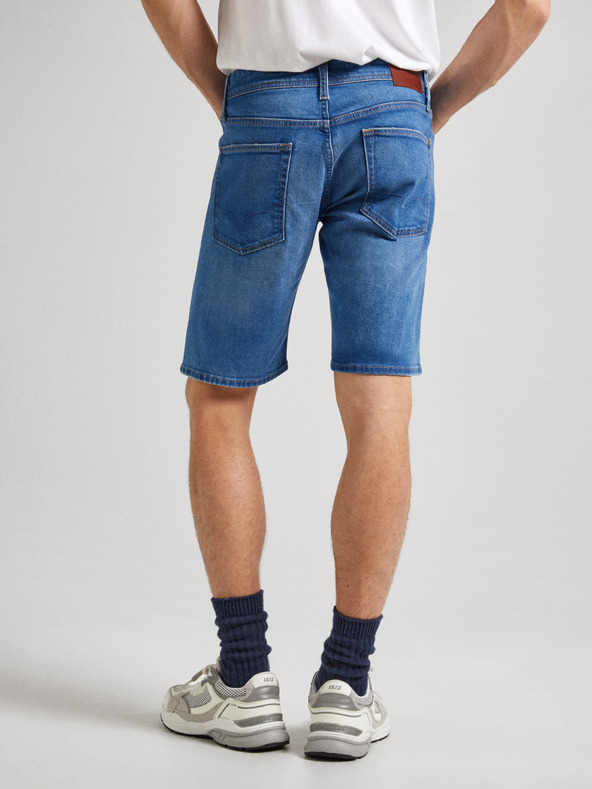 Pepe Jeans Modré pánske džínsové šortky Pepe Jeans
