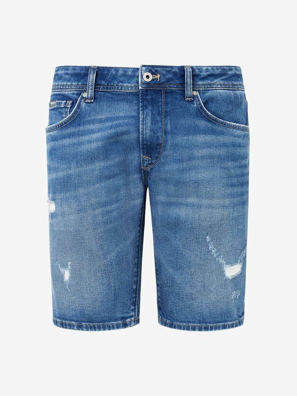 Pepe Jeans Modré pánske džínsové šortky Pepe Jeans