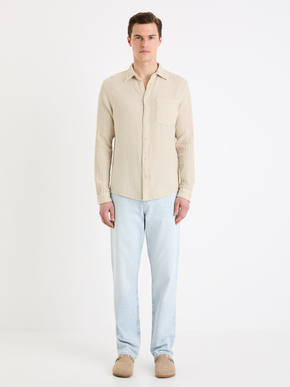 Celio Svetlomodré pánske džínsy Celio C15 straight Fodroit 30