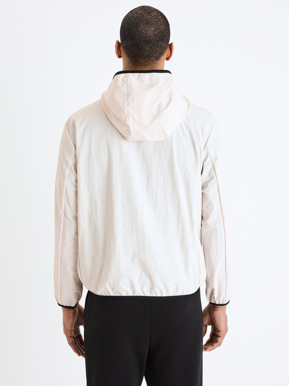 Celio Biela pánska bunda Celio Gutrack s kapucňou