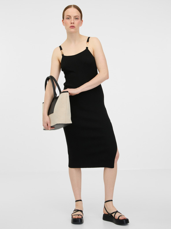 Orsay Čierne dámske midi šaty ORSAY