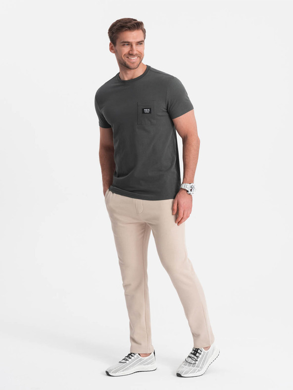Ombre Clothing Pánske voľnočasové tričko s vreckom Ombre Oblečenie Zelená