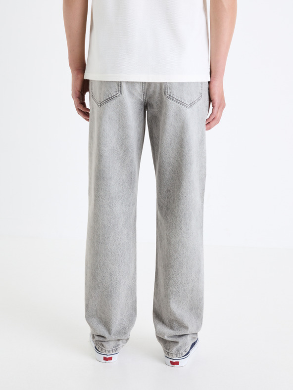 Celio Šedé pánske džínsy voľného strihu Celio C75 Foloose