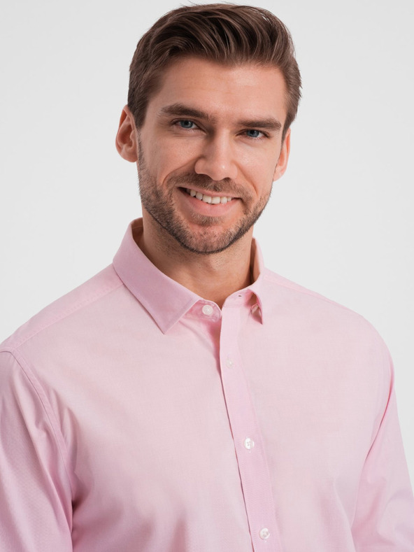 Ombre Clothing Ružová pánska košeľa Ombre Clothing