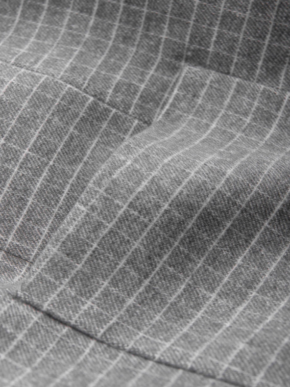 Ombre Clothing Šedá pánska károvaná bunda s prímesou vlny Ombre Oblečenie