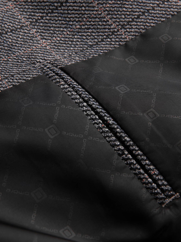 Ombre Clothing Šedé pánske žakárové sako Ombre Clothing