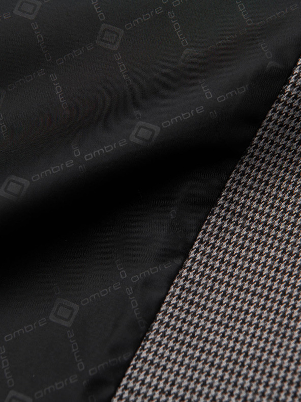 Ombre Clothing Šedé pánske sako v jemnej kocke Ombre Oblečenie