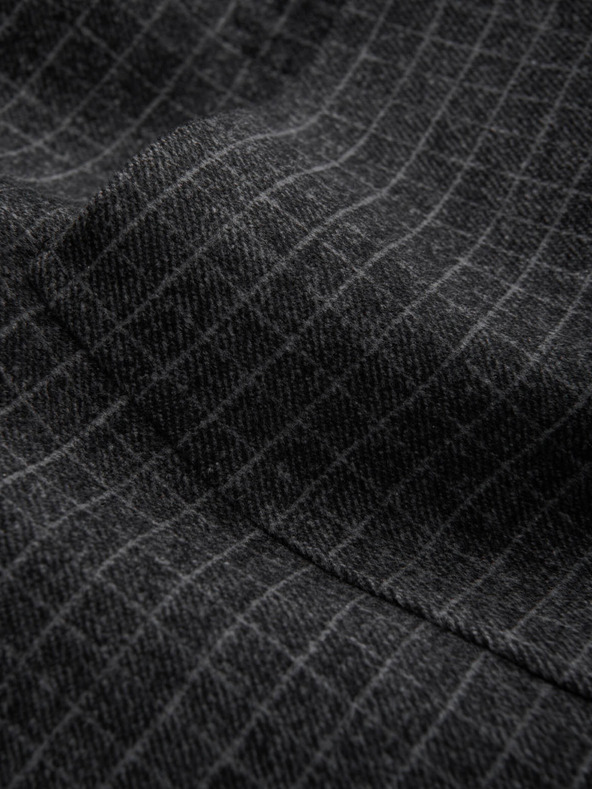 Ombre Clothing Tmavošedé pánske kárované sako s prímesou vlny Ombre Clothing