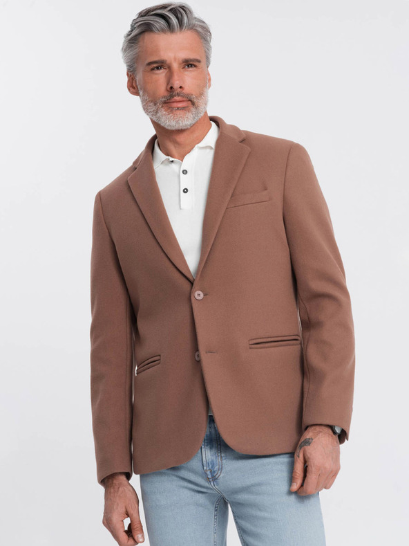 Ombre Clothing Hnedá pánska bunda Ombre Clothing