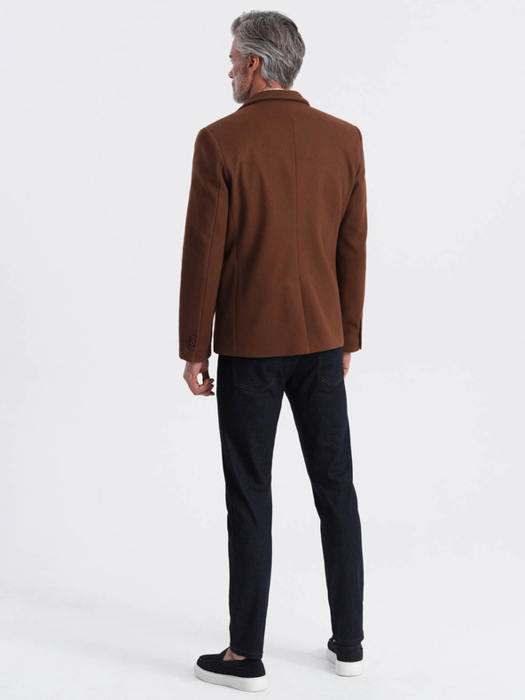 Ombre Clothing Hnedá pánska bunda Ombre Clothing