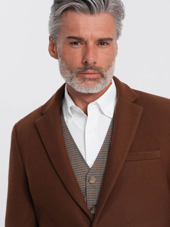 Ombre Clothing Hnedá pánska bunda Ombre Clothing