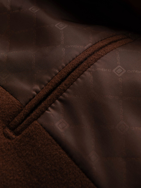 Ombre Clothing Hnedá pánska bunda Ombre Clothing