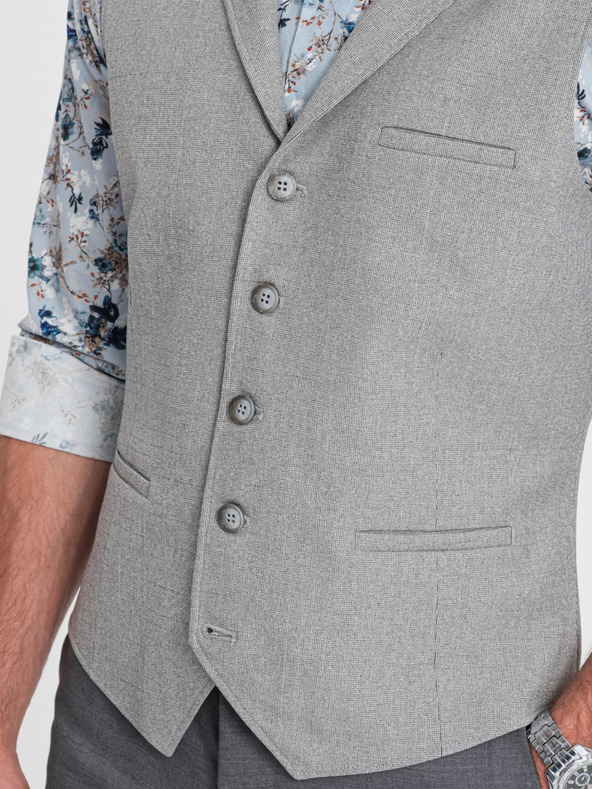 Ombre Clothing Svetlošedé pánske sako s golierom Ombre Clothing