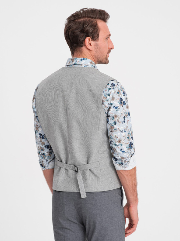 Ombre Clothing Svetlošedé pánske sako s golierom Ombre Clothing