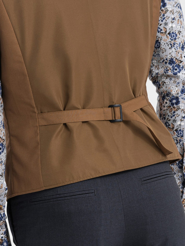 Ombre Clothing Hnedá pánska obleková vesta Ombre Clothing