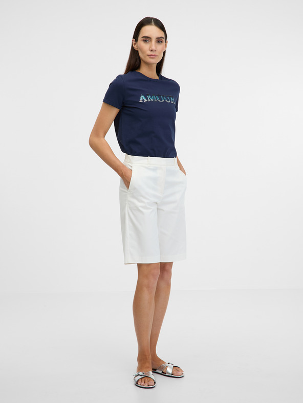 Orsay Modré dámske tričko s krátkym rukávom ORSAY