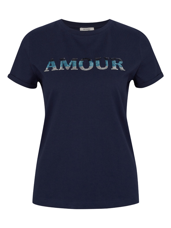 Orsay Modré dámske tričko s krátkym rukávom ORSAY