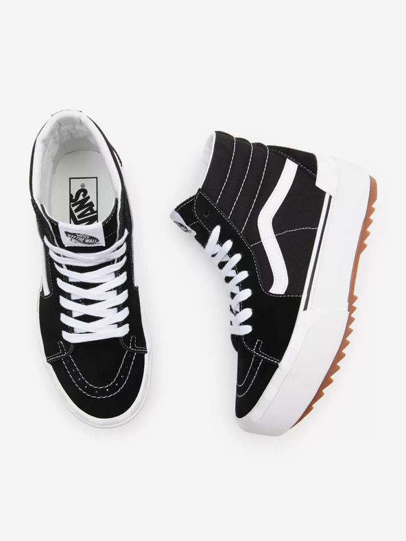 Vans Čiernobiele dámske členkové tenisky VANS UA SK8-Hi Stacked