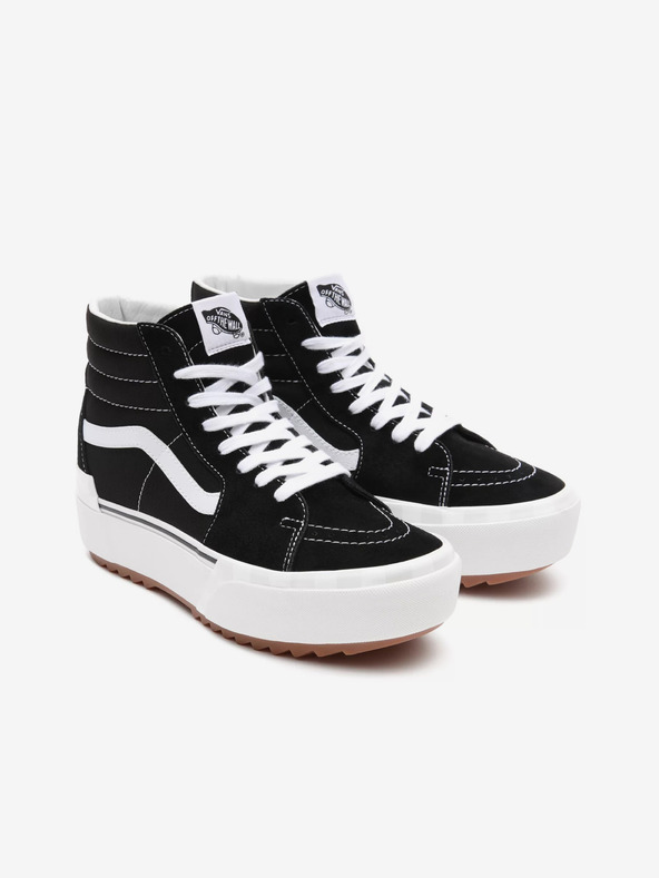 Vans Čiernobiele dámske členkové tenisky VANS UA SK8-Hi Stacked