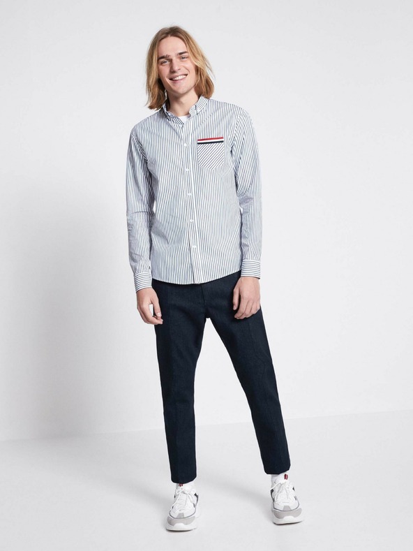Celio Tmavomodré pánske džínsy slim fit strihu s prúžkom Celio C25
