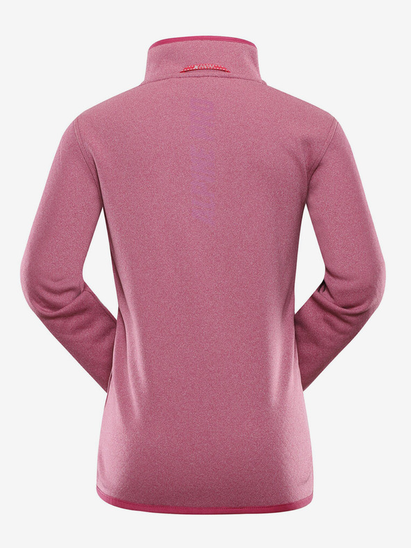 ALPINE PRO Ružová dievčenská športová mikina na zips ALPINE PRO Qerto