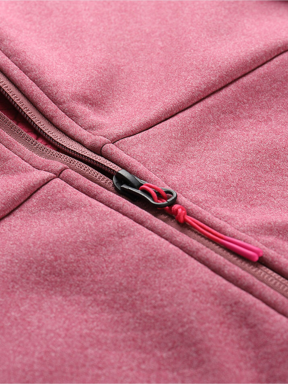 ALPINE PRO Ružová dievčenská športová mikina na zips ALPINE PRO Qerto