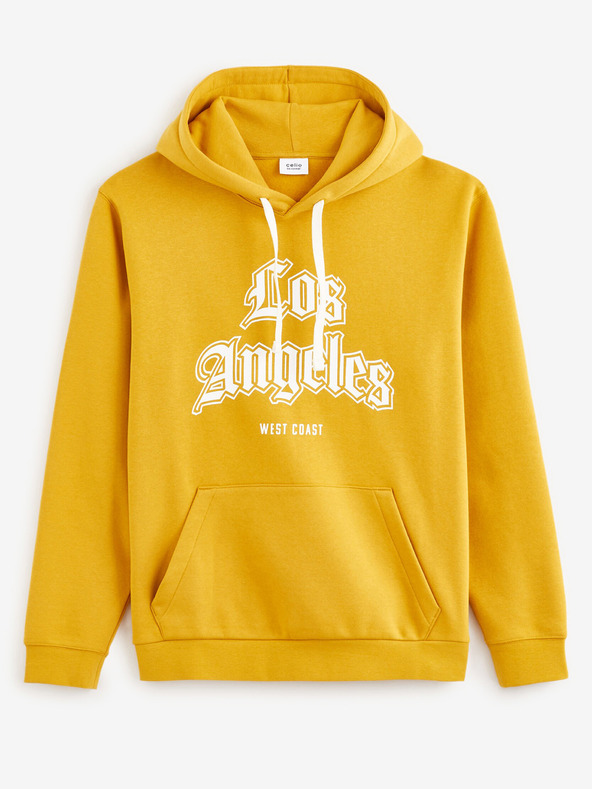 Celio Horčicová pánska mikina Celio Fecago