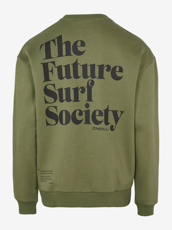 O'Neill Khaki pánska mikina s potlačou na chrbte O'Neill Future Surf Society