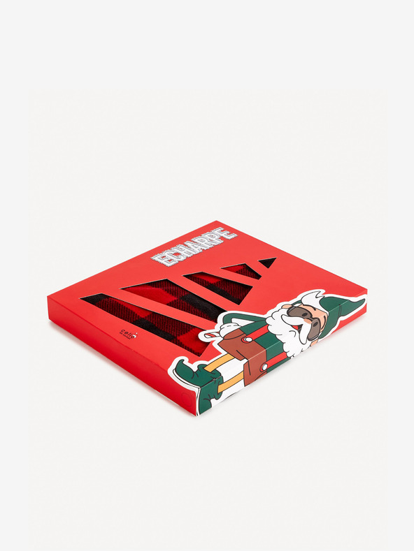 Celio Čierno-červená pánska károvaná šatka Celio