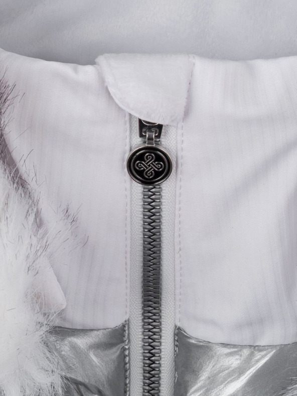 Kilpi Dámska lyžiarska bunda Kilpi Dalila v bielej, sivej a striebornej farbe