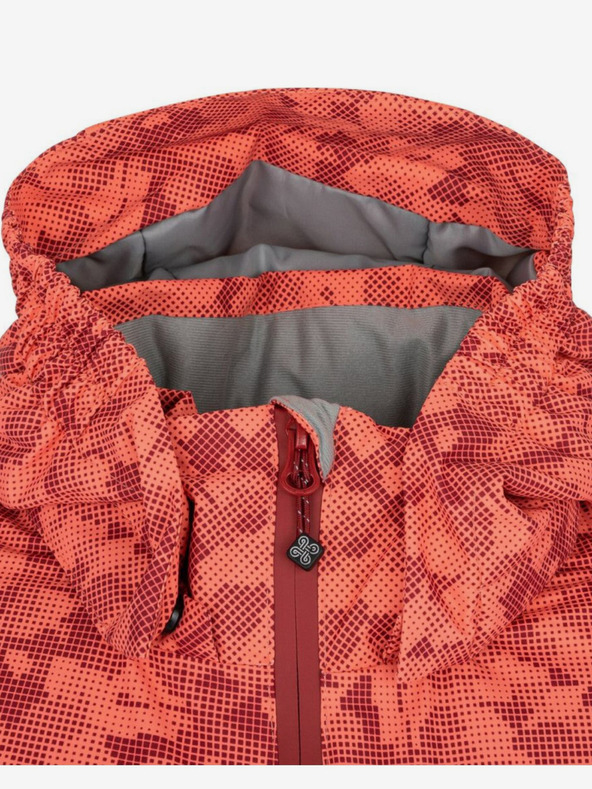 Kilpi Červeno-oranžová vzorovaná dievčenská lyžiarska bunda Kilpi SAARA-JG