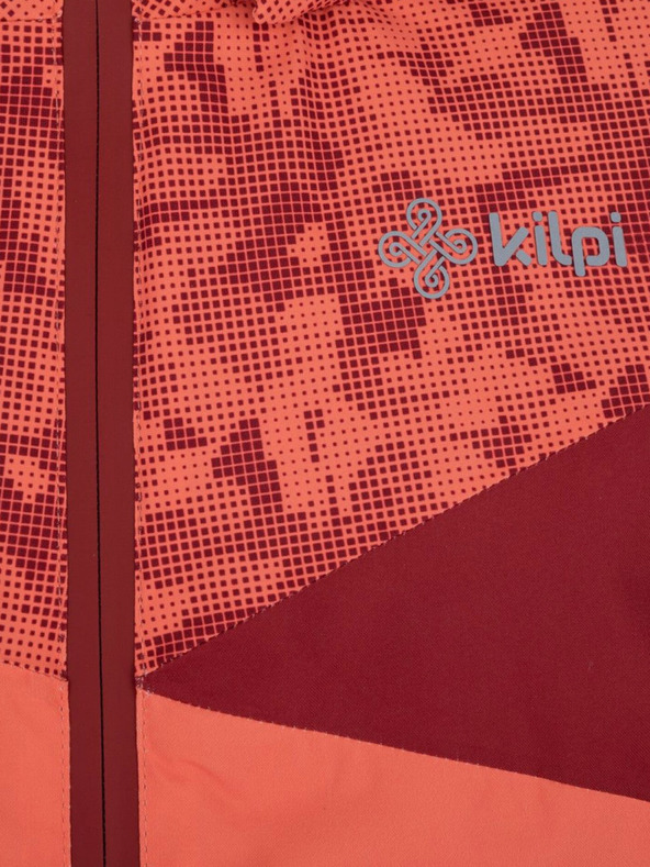 Kilpi Červeno-oranžová vzorovaná dievčenská lyžiarska bunda Kilpi SAARA-JG
