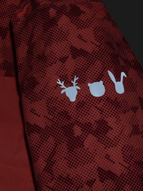 Kilpi Červeno-oranžová vzorovaná dievčenská lyžiarska bunda Kilpi SAARA-JG