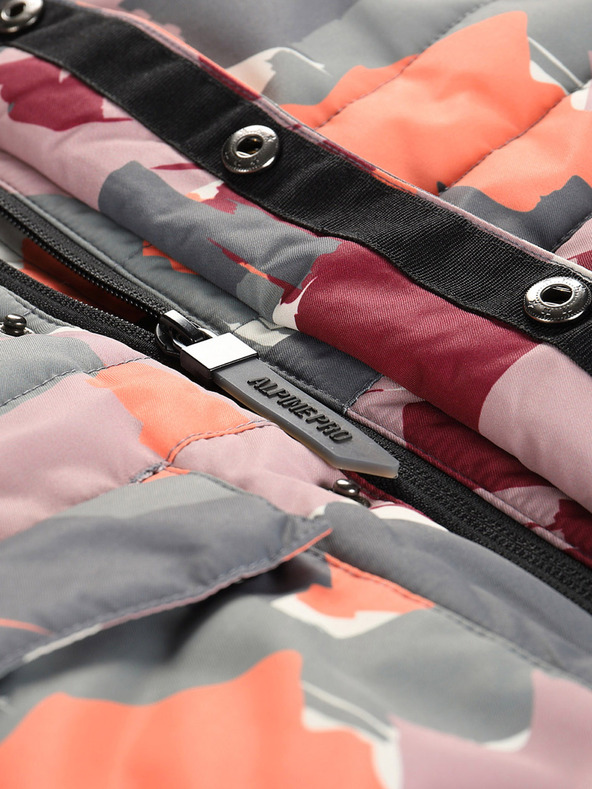 ALPINE PRO Šedo-ružová dievčenská bunda s membránou PTX Alpine Pro Werdo