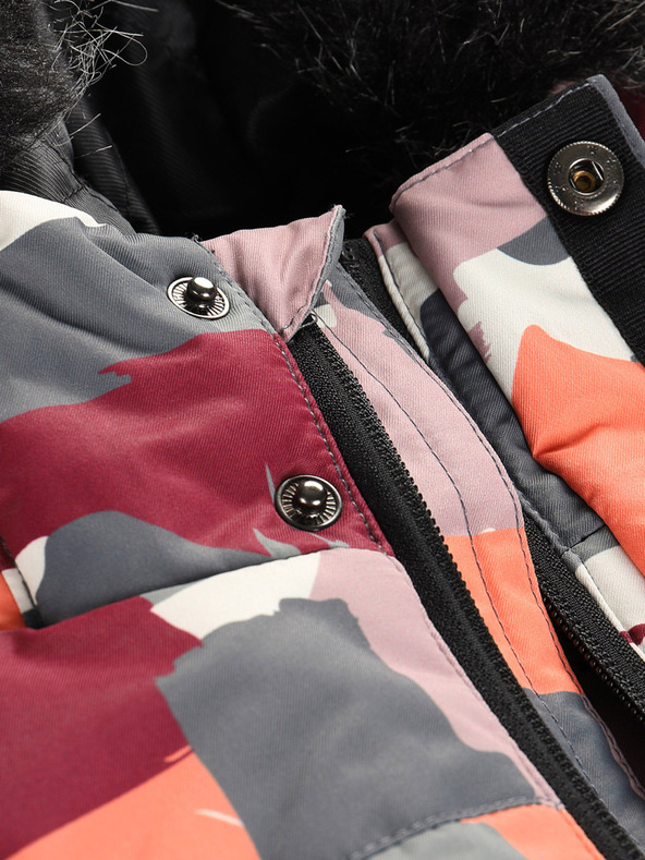 ALPINE PRO Šedo-ružová dievčenská bunda s membránou PTX Alpine Pro Werdo