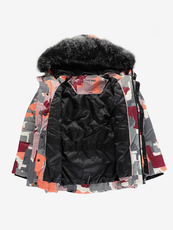 ALPINE PRO Šedo-ružová dievčenská bunda s membránou PTX Alpine Pro Werdo