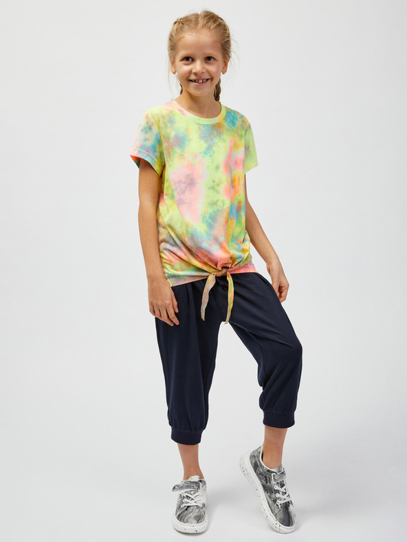 Sam 73 Tyrkysové a žlté dievčenské vzorované tričko SAM73 Auriga