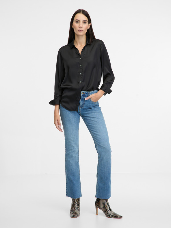 Orsay Čierna dámska košeľa s golierom ORSAY