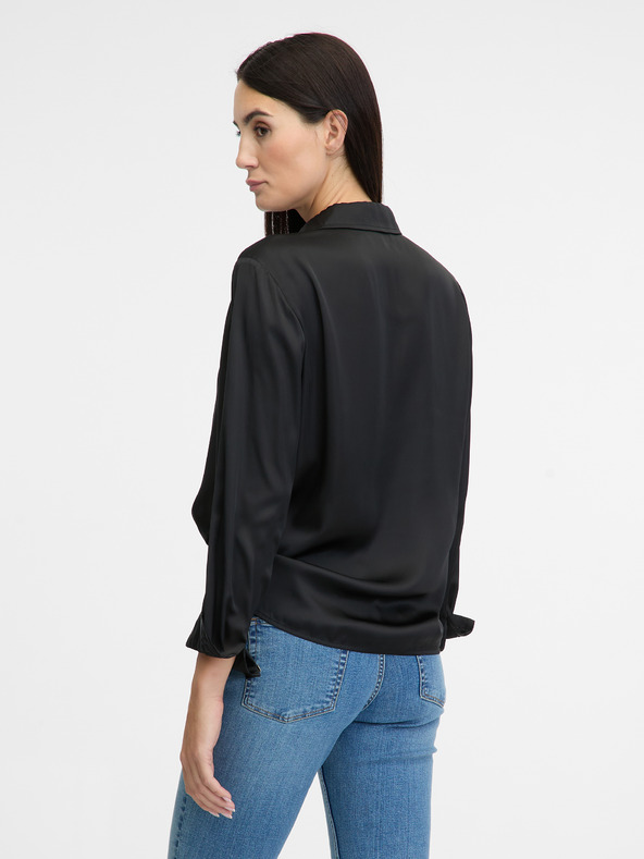 Orsay Čierna dámska košeľa s golierom ORSAY
