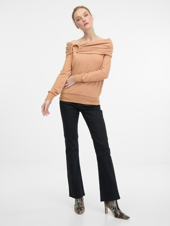 Orsay Svetlo hnedé dámske tričko s dlhým rukávom ORSAY