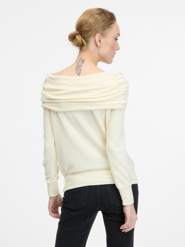 Orsay Krémové dámske tričko s dlhým rukávom ORSAY