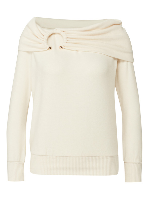 Orsay Krémové dámske tričko s dlhým rukávom ORSAY