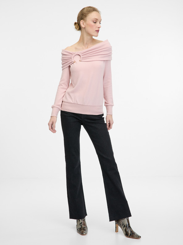 Orsay Svetloružové dámske tričko s dlhým rukávom ORSAY