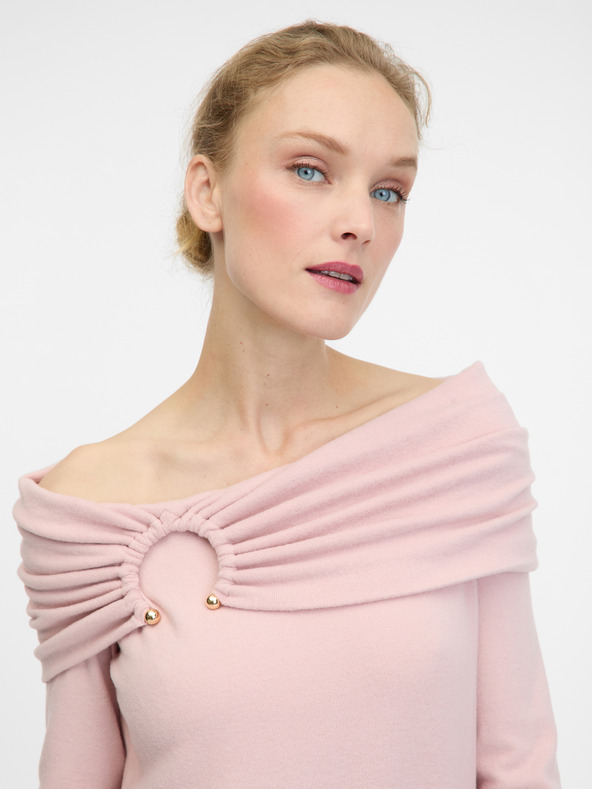 Orsay Svetloružové dámske tričko s dlhým rukávom ORSAY