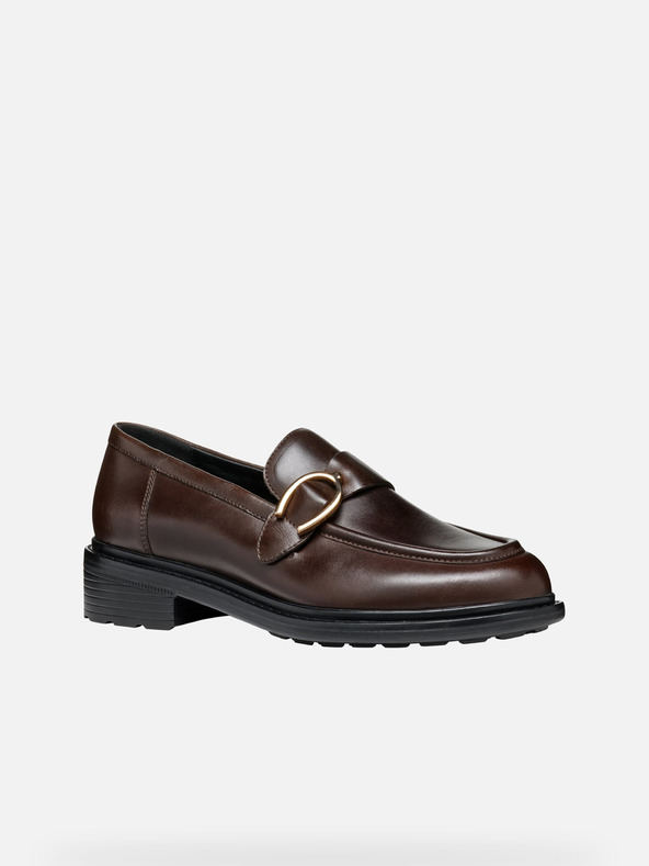 Geox Tmavohnedé dámske mokasíny Geox Walk Pleasure
