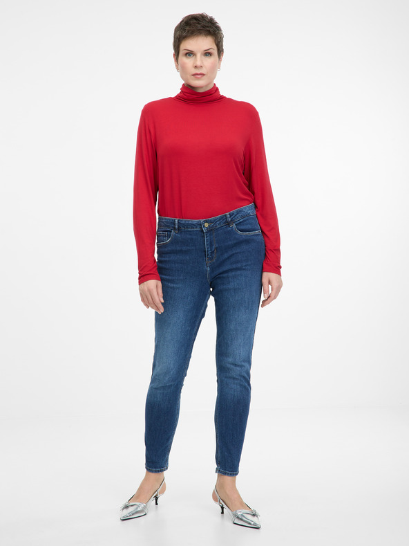 Orsay Červené dámske tričko s dlhým rukávom ORSAY