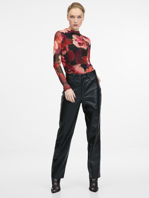 Orsay Červené dámske tričko s dlhým rukávom ORSAY