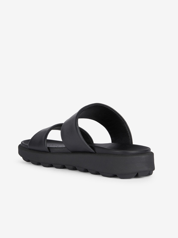 Geox Čierne pánske kožené pantofle Geox Spherica